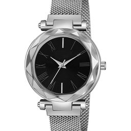 Gopal Shopcart Unisex Bracelet Style Analogue Watch GR_379_black Roman Silver Maganet-image-84