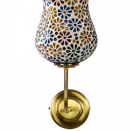Devansh White & Blue Textured Metal Bell Shaped Wall Lamp-image-18