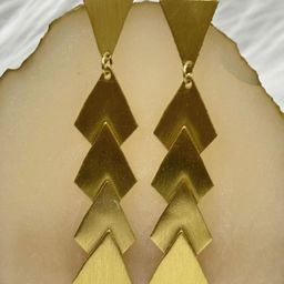 BDIVA Gold-Plated Geometric Shaped Drop Earrings-53