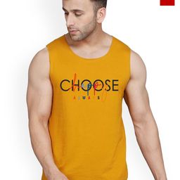 SLOWLORIS Pack Of 2 Printed Round Neck Gym Vests VSL26 CMB(CHS MUSTARD)(NVR RED)-image-50