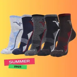 MJE Men Pack Of 5 Patterned Ankle Length Socks-picture-19