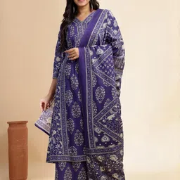 KALINI Women Blue Pure Cotton Kurta Sets-picture-26