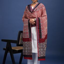 Taavi Ethnic Motif Printed Pure Cotton Dupatta-8