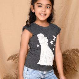 Kids Cave Girls Floral Printed V-Neck Extended Sleeves Pockets T-shirt-image-87