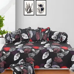 Luxmi Cotton Fabrics Set Of 8 Floral Bedsheet With Bolster & Cushion Covers-image-84