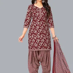 Simmu Women Printed Regular Pure Cotton Kurta with Patiala & With Dupatta-17