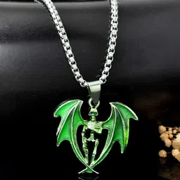 AGARWALPRODUCT Unisex Stainless Steel Silver-Plated Kankal Pendant With Chain-image-99