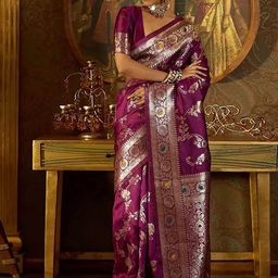BerMondsey Women Woven Design Silk Blend Designer Banarasi Saree-picture-55