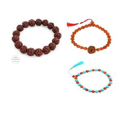 Divine souvenirs Unisex Set Of 3 Artificial Beaded Elasticated Bracelets-79