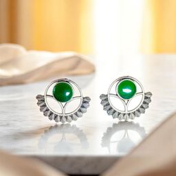 M55 Silver-Plated Artificial Stones Studded Oxidised Contemporary Studs-5