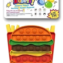 YK Pack of 2 Pop It Bubble Sensory Fidget ToyBurger & French Fries-29