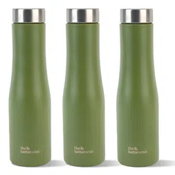 The Better Home Green 3 Pieces Brand Logo Printed Stainless Steel Water Bottles-1L Each-image-62