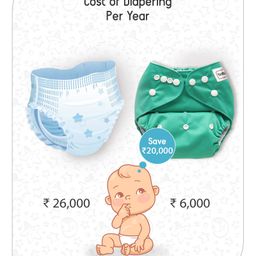 Babyhug Washable & Reusable Cloth Diaper with Inserts - Pack of 7 image 5