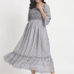 ANGOORI FASHION Floral Print Georgette Maxi Dress-image-17