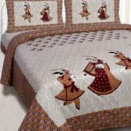 Aura Yellow & Grey Printed Pure Cotton 144 TC Queen Bedsheet Set 2.10 m X 2.30 m-image-16