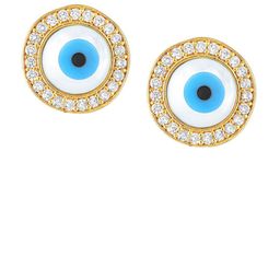 Peora Gold-Plated Cubic Zirconia Studded Circular Shaped Studs-picture-35