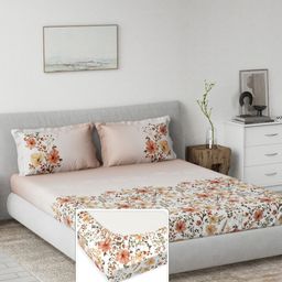 DDecor Pink & White Floral Printed 144 TC Cotton King Bedsheet Set-1.82 m x 1.98 m-picture-16