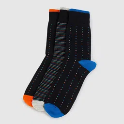 max Pack Of 3 Patterned Calf Length Socks-7