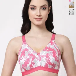 SHYAM SONS FLAIR Women Minimizer Floral Printed Full Coverage Bra Pack of 3-3