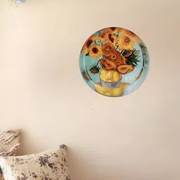 Homspurts Brown & Blue Floral Printed Wall Art-image-52