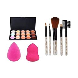skrynnzer Set Of 8 8 Shade Cream Concealer With Brush Set & Sponges-46
