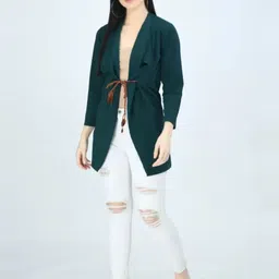 Brainbees Green Tie-up Shrug-picture-18