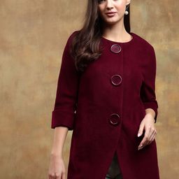 Stylecast X Kotty Women Round Neck Single-Breasted Overcoat-image-26