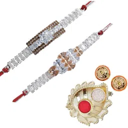 MEIRA JEWELLERY Set Of 2 Rakhi Greeting Card & Roli Chawal-image-32