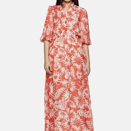 ISU Floral Printed Puff Sleeve Chiffon Maxi Dress-image-89