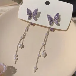 TheVineGirl Silver-Plated Alloy Pearls Drop Earrings-picture-25