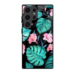 QRIOH Tropical Leaves & Flowers Printed Samsung Galaxy S24 Ultra 5G Silicone Back Case-image-85