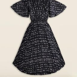 Girls Floral Print Flutter Sleeve Fit and Flare Frock Dress-16
