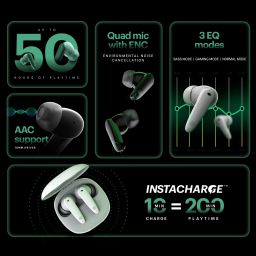 noise Buds VS404 with 50 Hours Playtime, ENC with Quad Mic, 3 EQ modes Bluetooth Headset image 2
