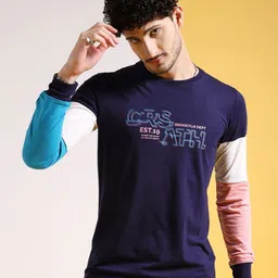 The Indian Garage Co Men Colourblocked Typography Printed T-shirt-image-94