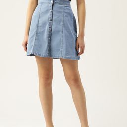 Rue Collection Mini A-Line Denim Skirt-image-68