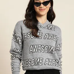 HERE&NOW Typography Pullover Sweater-53