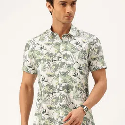 Integriti Pure Cotton Slim Fit Floral Printed Casual Shirt-image-74