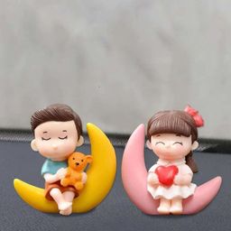 Aura Pink And Yellow 2 Pcs Figurine Showpiece-26