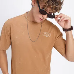 glitchez Washed Effect Relaxed Fit T-shirt-image-60