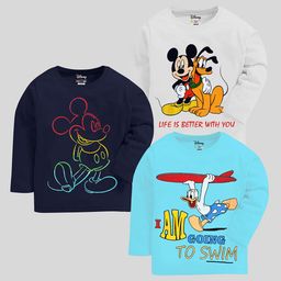 KUCHIPOO Set of 3 Boys Printed Regular Fit Cotton T-shirt-image-23