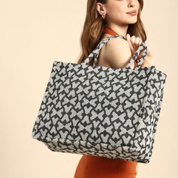 DressBerry Textured Shopper Tote Bag-image-6