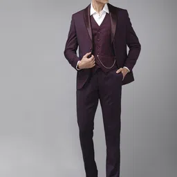 Blackberrys Men Self-Design Slim-Fit Single-Breasted Four-Piece Formal Suit-image-85