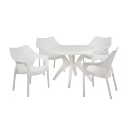 Supreme White Marina Cambridge Dining Set with 1 Table and 4 Chairs-24