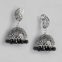 Estele Rhodium-Plated Dome Shaped Jhumkas-image-67