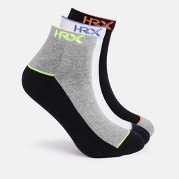 HRX by Hrithik Roshan Men Pack of 3 Patterned Ankle Length Socks-image-32
