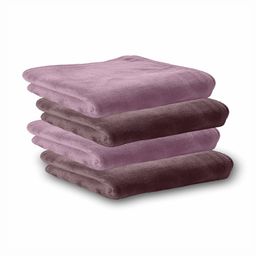 HOUSSE 4Pcs Purple & Taupe Microfibre 450 GSM Hand Towels-image-77