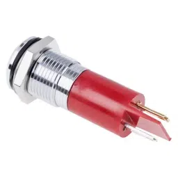RS PRO Red Panel Mount Indicator 110V AC, Mounting Hole Size 14 mm, Termination Type Faston, Solder Lug, IP Rating IP67, Model No 8484516 image 2