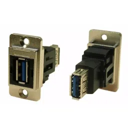 RS PRO Straight Panel Mount USB Connector 2 Port Type A to A, 2354748-37