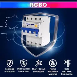 amiciSmart Circuit Breaker 3 Phase 80 Amp 220 V Switchable Leakage Protector with Overcurrent & Short-Circuit Protection, 1x4P-RCBO-MO-80A image 2