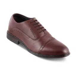 Tresmode The Aario Brown Men's Leather Lace Ups Formal Oxfords-image-1
